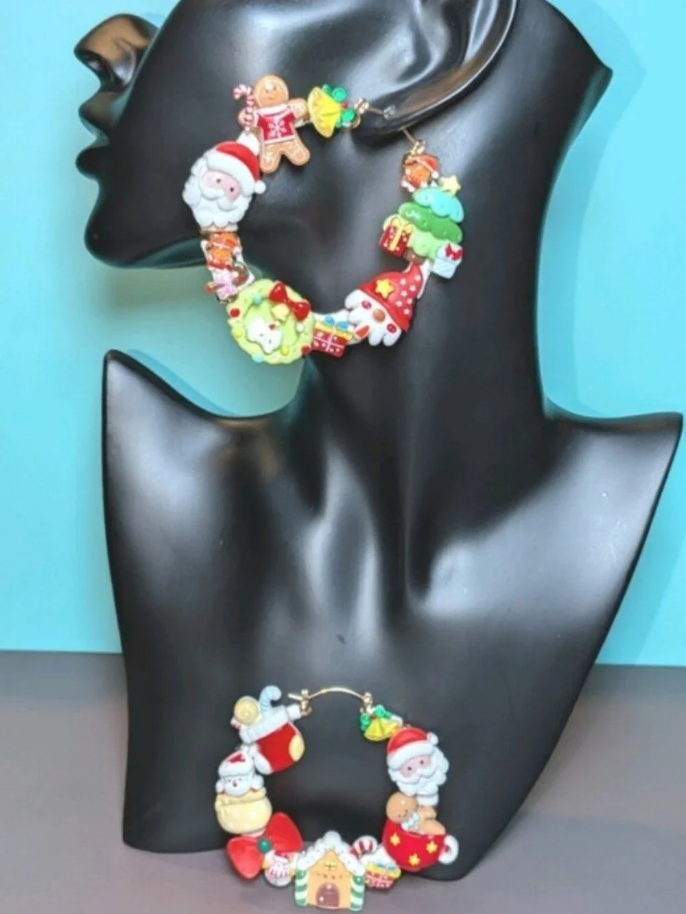 Hand Crafted Holiday Charm Garland - Red, Green, White, Yellow